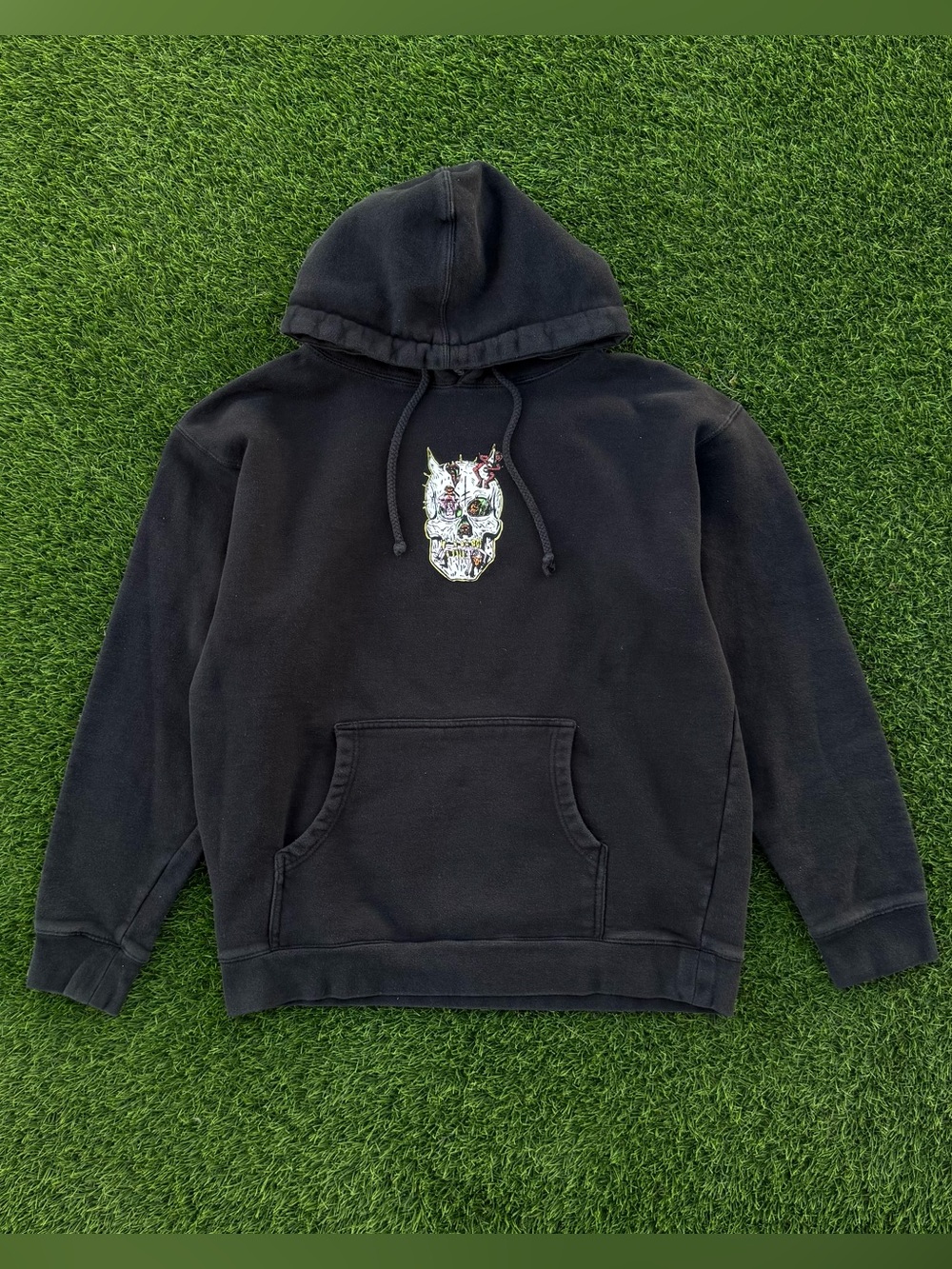 Deathwish Skateboarding Hoodie Devil Skull Graphic Black Pullover Size Large